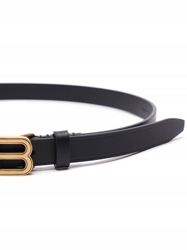 Hourglass Thin Leather Belt Black - BALENCIAGA - BALAAN 6