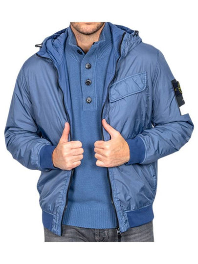 Wappen Patch Nylon Crinklips Hooded Jacket Avio Blue - STONE ISLAND - BALAAN 2