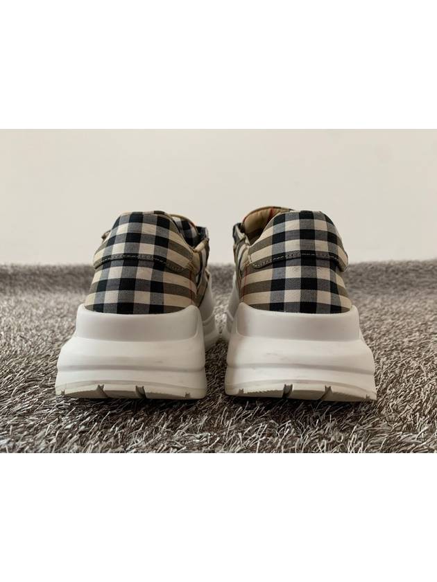 Check Velcro Cotton Canvas Sneakers 40 5 - BURBERRY - BALAAN 4