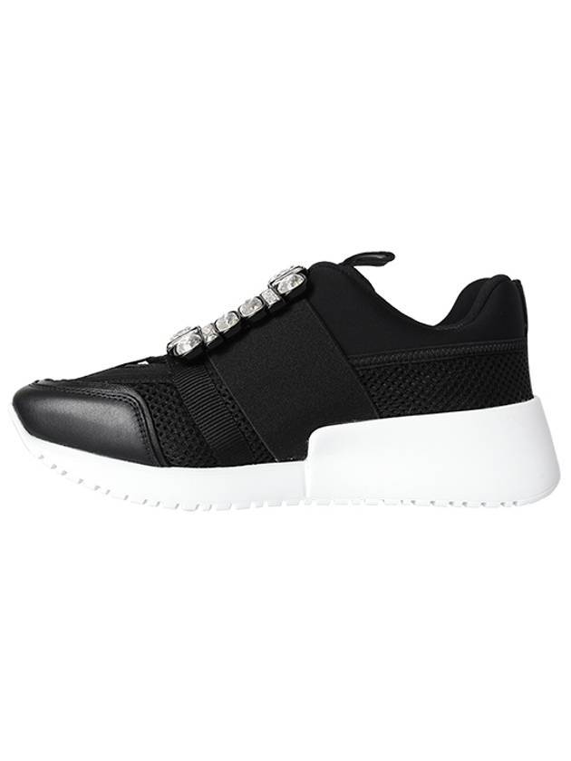 Viv Buckle Mesh Technical Low Top Sneakers Black - ROGER VIVIER - BALAAN 1