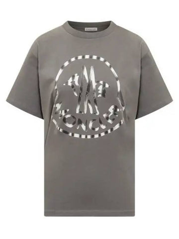 8C00018 899WS 939 Hologram Logo Print Short Sleeve TShirt - MONCLER - BALAAN 1