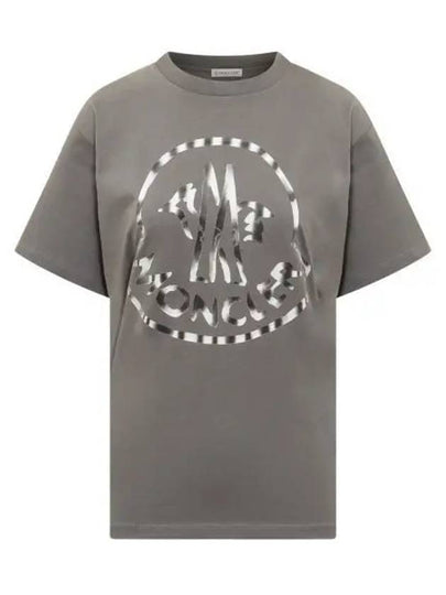 Logo Print Cotton Jersey Short Sleeve T-Shirt Dark Grey - MONCLER - BALAAN 2