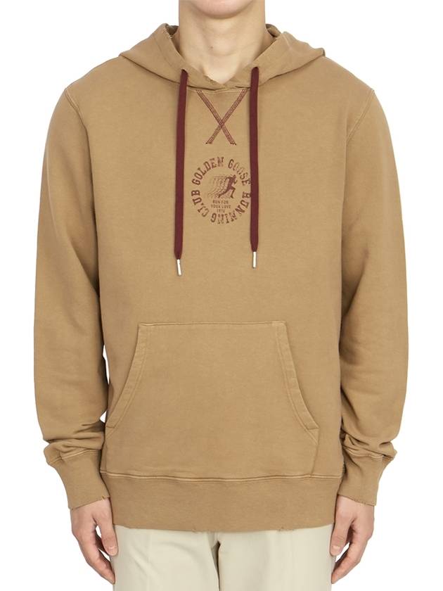 Logo Print Cotton Hoodie Malt - GOLDEN GOOSE - BALAAN 4