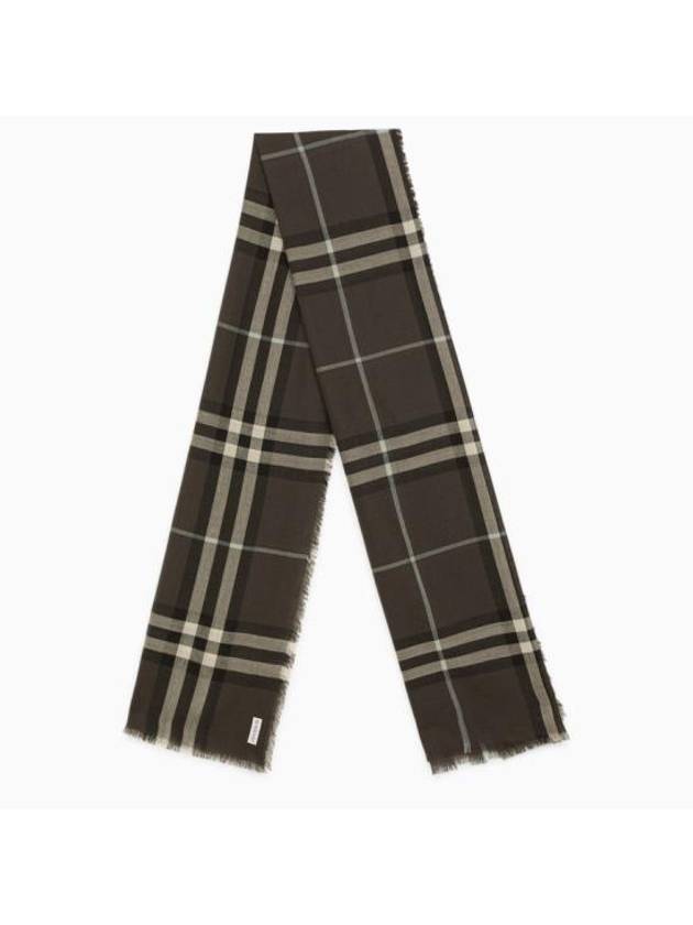 Check Wool Scarf Black - BURBERRY - BALAAN 1