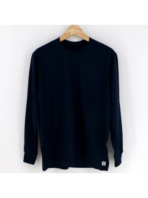 SPMRGOSN Unisex Basic Plain Round Long Sleeve Tee Navy - SUPENER - BALAAN 2