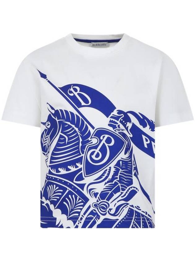 Kids Equestrian Knight Print Short Sleeve T-Shirt White - BURBERRY - BALAAN 1