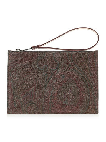 Paisley Clutch Bag Brown - ETRO - BALAAN 1