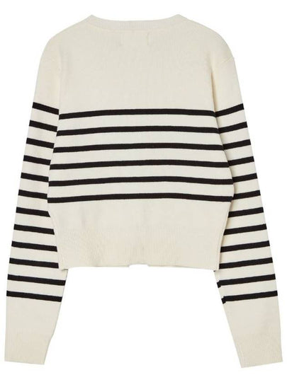 Women's Striped Cardigan Ivory GB1 WSW 13 N_IVY - THE GREEN LAB - BALAAN 2