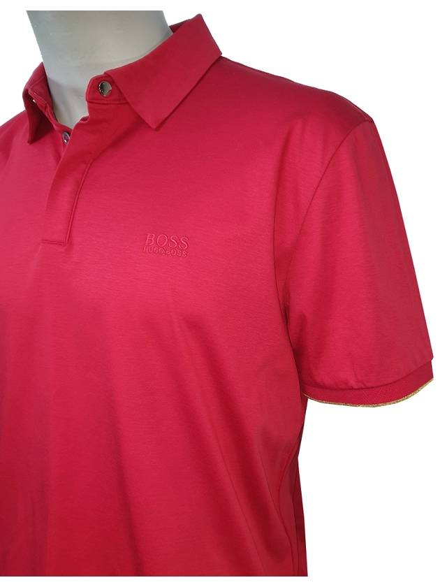 Men's L Size Red Short Sleeve Golf Shirt - HUGO BOSS - BALAAN 5