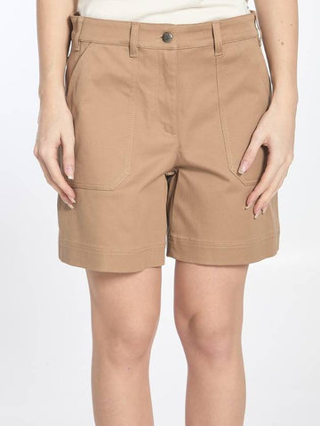 Cotton Gabardine Shorts - MONCLER - BALAAN 1