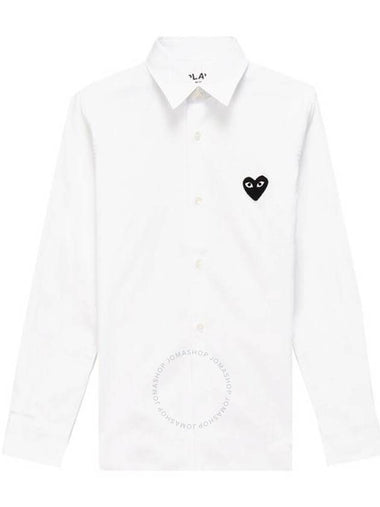 Cgd Play Long Sleeve Embroidered Heart Emblem Shirt, Size X-Small - COMME DES GARCONS PLAY - BALAAN 1