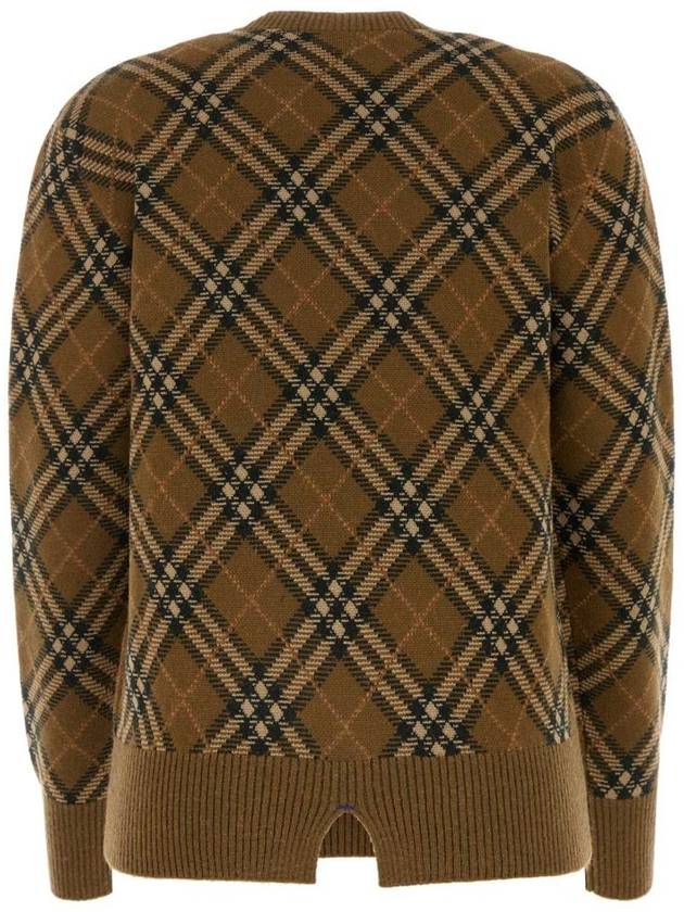 Check Wool Mohair Blend Knit Top Brown - BURBERRY - BALAAN 3