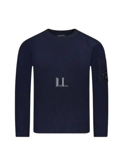 Lambswool GRS Crew Neck Knit Top Navy - CP COMPANY - BALAAN 2