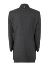 Women's Flannel Sports Wool Double Coat Medium Grey - THOM BROWNE - BALAAN 3