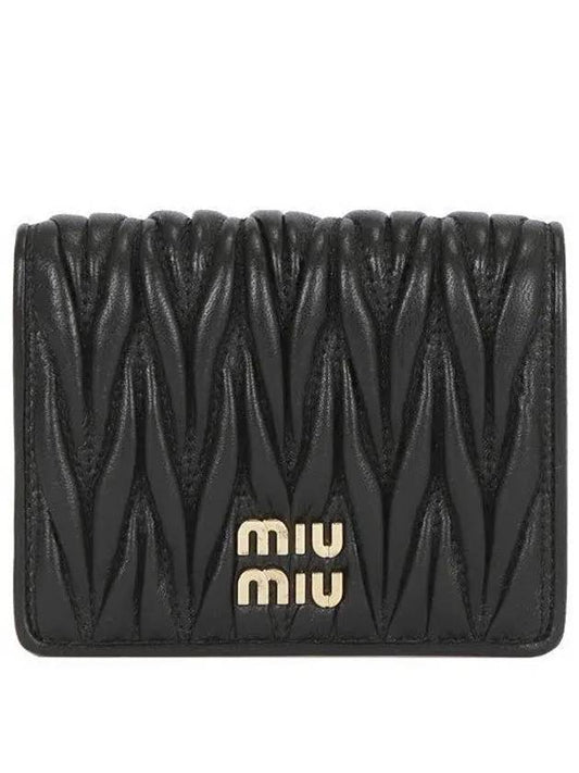 Matelasse Leather Half Wallet Black - MIU MIU - BALAAN 2