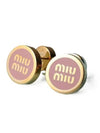 Enameled Metal Earrings Orchid Pink - MIU MIU - BALAAN 2