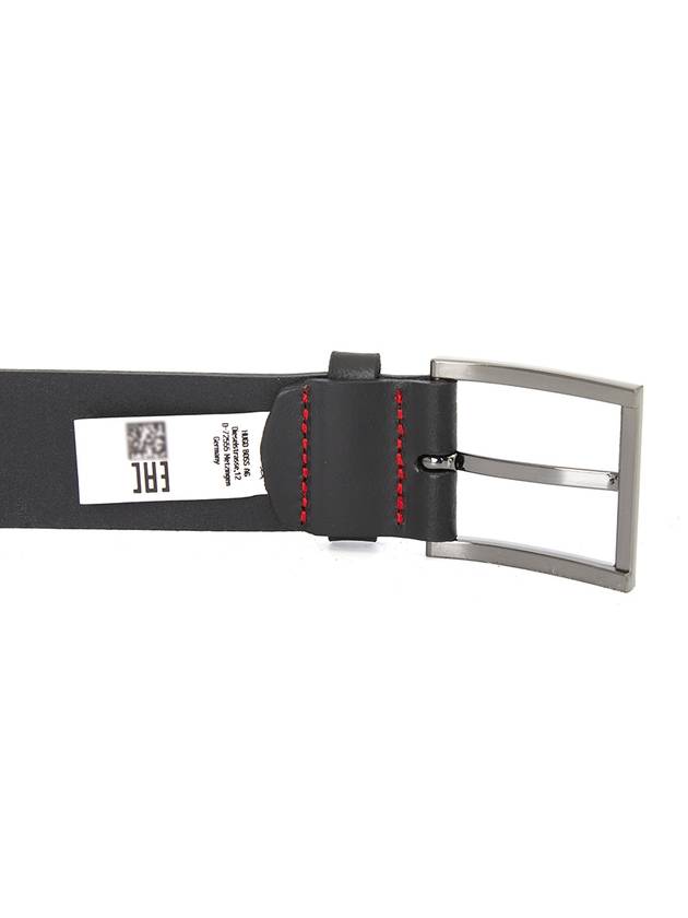 Metal Buckle Leather Belt Black - HUGO BOSS - BALAAN 5