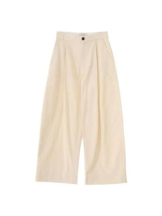 SORTE Pin Tuck Loose Fit Volume Pants SORTESNM351 LINEN - STUDIO NICHOLSON - BALAAN 1