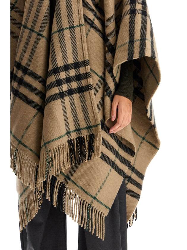 Check Wool Cashmere Cape Beige - BURBERRY - BALAAN 5