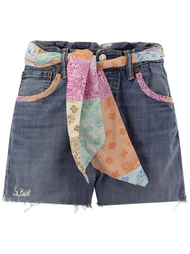 Denim shorts with belt and patches - MC 2 SAINT BARTH - BALAAN 1