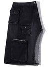 Runway Artificial Cargo Midi Unbalanced Skirt Charcoal - ULKIN - BALAAN 4