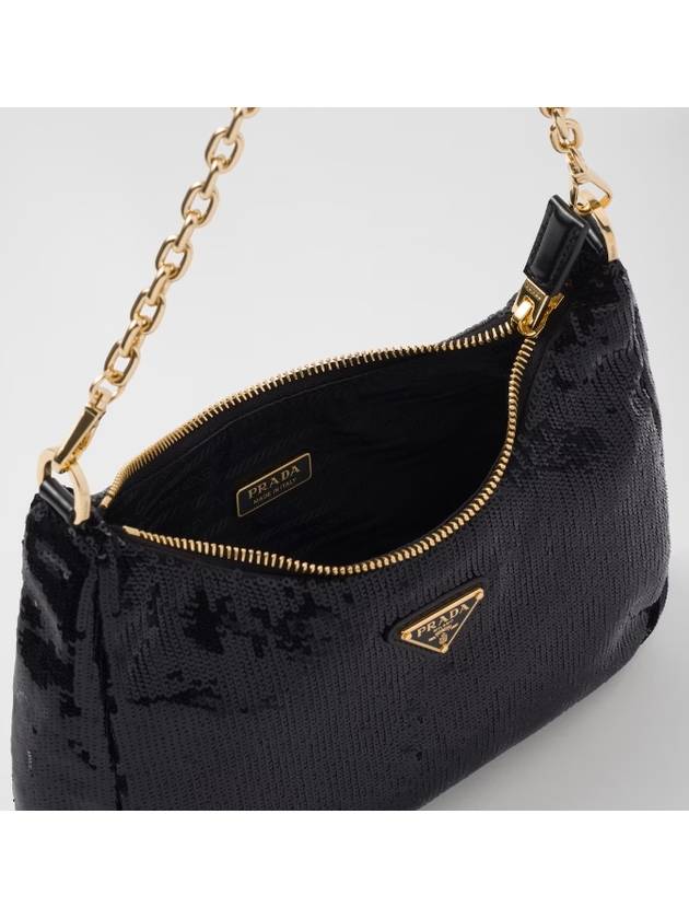 Re-Edition Re-Nylon and Sequin Mini Bag Black - PRADA - BALAAN 6