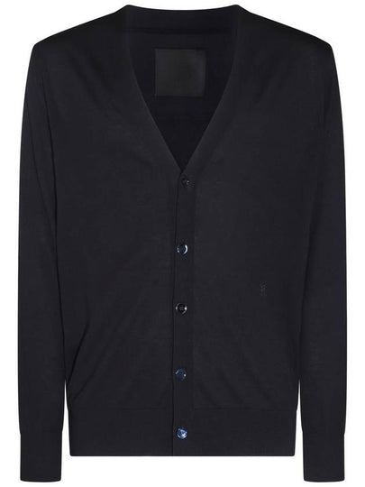 Cotton Silk Cardigan Night Blue - GIVENCHY - BALAAN 2