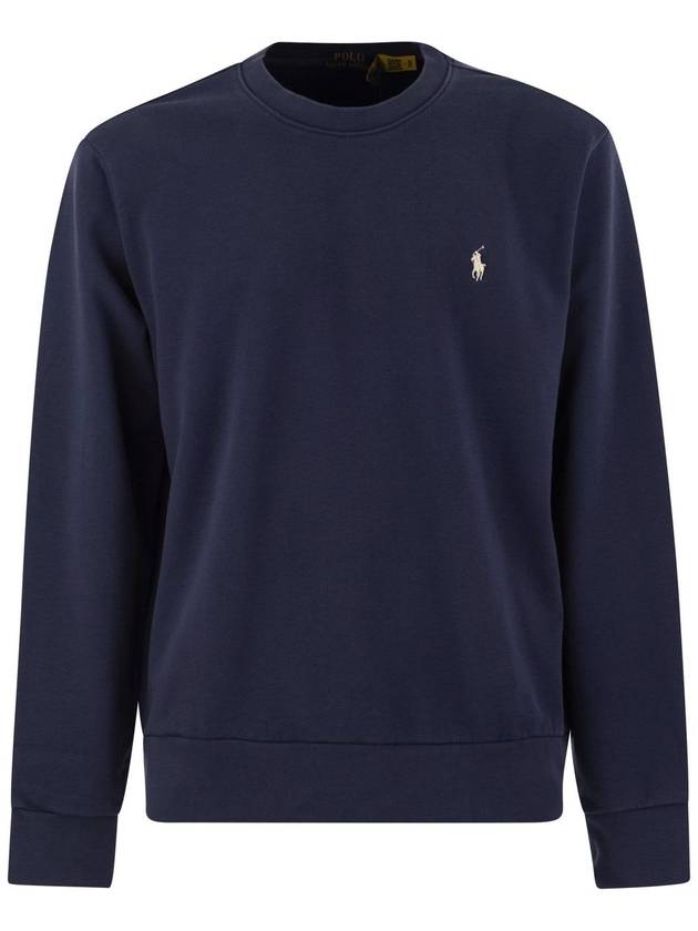 Embroidered Pony Logo Crew Neck Cotton Sweatshirt Cruise Navy - POLO RALPH LAUREN - BALAAN 2