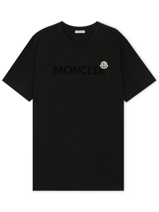 Men s Logo Patch Black Short Sleeve T Shirt 8C00024 839OT 999 - MONCLER - BALAAN 1