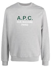 Logo Print Cotton Sweatshirt Heather Grey - A.P.C. - BALAAN 5