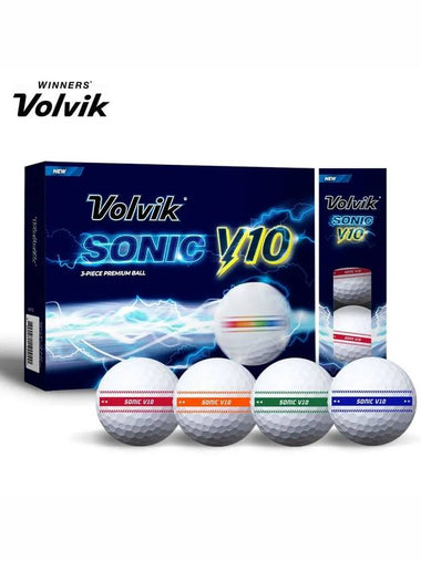 Golf Ball Sonic V10 Soft Track 3 Piece Multi 1 Dozen 12 Balls - VOLVIK - BALAAN 1