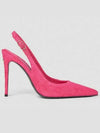 Logo Fleece Slingback Heel Pink - DOLCE&GABBANA - BALAAN 2