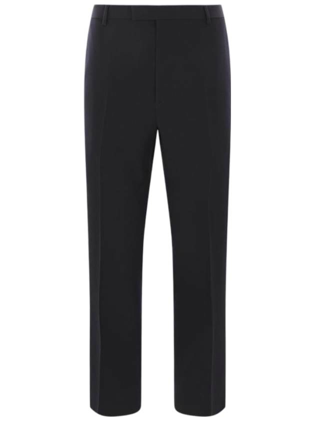 Wool gabardine straight pants navy - GUCCI - BALAAN 1