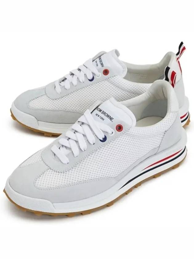 Fine Kid Suede Tech Runner White - THOM BROWNE - BALAAN 2