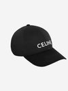 Embroidered Logo Cotton Ball Cap Black - CELINE - BALAAN 3