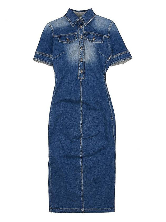 Button Denim Midi Dress Medio Vintage - MAX MARA - BALAAN 2