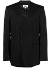 Raw Edge Button Fastening Pocket Jacket Black - MAISON MARGIELA - BALAAN 1