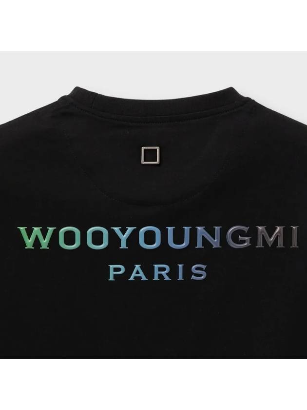 Gradient Embossed Back Logo Short Sleeve T-Shirt Black - WOOYOUNGMI - BALAAN 6