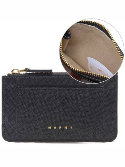 Saffiano Zipper Card Wallet Black - MARNI - BALAAN 2