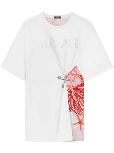 Gathered drop shoulder t-shirt 10113201A11605 - VERSACE - BALAAN 1