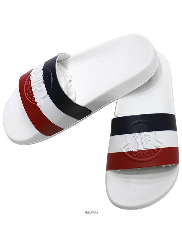 Striped Slippers White - MONCLER - BALAAN 3