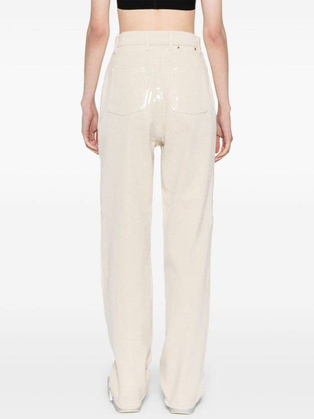 Transparent All Over Sequin Straight Pants Ecru - GOLDEN GOOSE - BALAAN 3