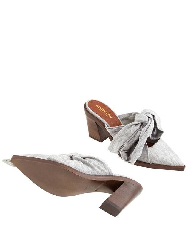 Pewter Melange Sandals Heel Gray - BURBERRY - BALAAN 3