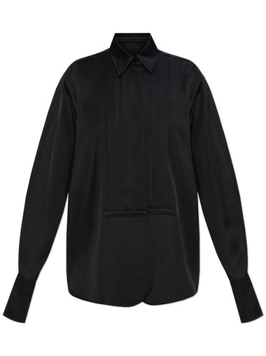 JIL SANDER Shirt With Silk Trim, Women's, Black - JIL SANDER - BALAAN 1