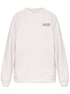 Embroidered Logo Cotton Sweatshirt Grey - GANNI - BALAAN 1