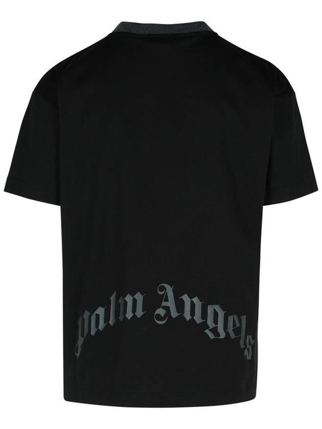 Palm Angels 'Palms Curved' Black Cotton Blend T-Shirt - PALM ANGELS - BALAAN 3