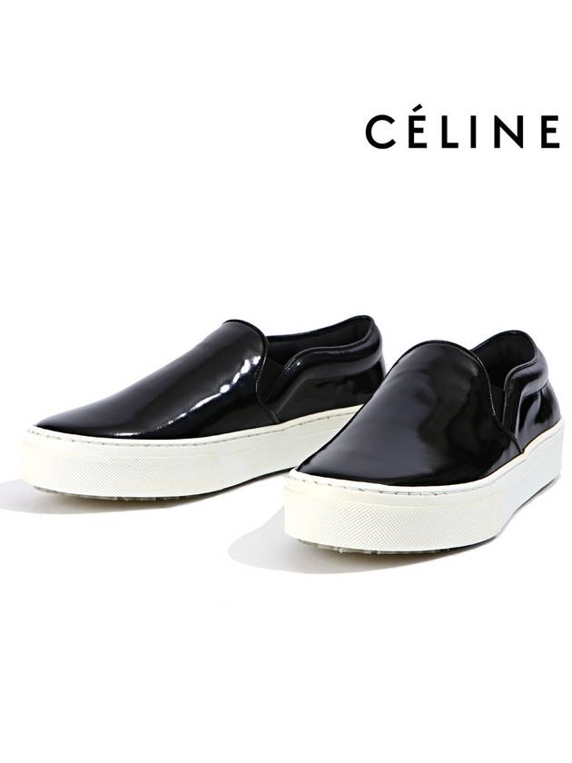 Leather Slip-Ons Black - CELINE - BALAAN 2