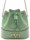 V Logo Signature Chain Napa Leather Bucket Bag Mint - VALENTINO - BALAAN 2