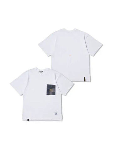 Square Camouflage Pocket Oversized Short Sleeves T Shirts White - STIGMA - BALAAN 1