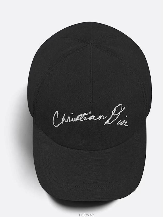 Handwritten Base Ball Cap Black - DIOR - BALAAN 4